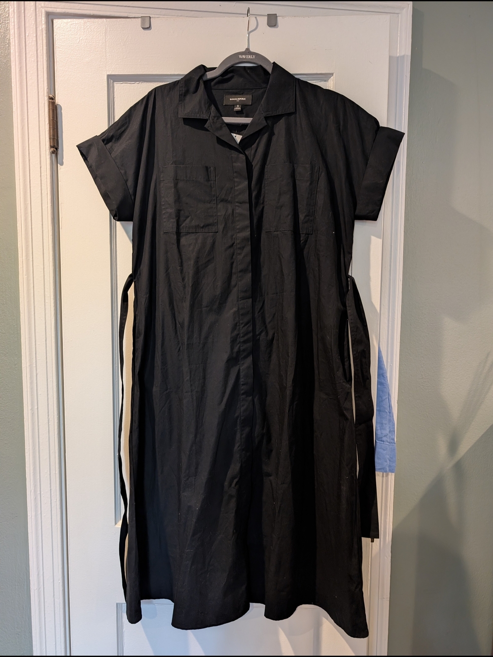 Banana Republic Poplin Cotton Midi Shirt Dress With Tie Waist - Picture 4 of 11